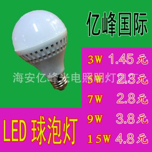 LED球泡灯 3W 厂家直销新型创意LED球泡灯 实用绿色节能灯 E27光面阻燃灯泡
