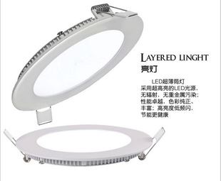 面板灯 12W led超薄面板平板灯圆形、方形压铸面板、防雾、筒灯