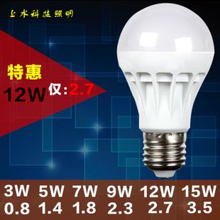 LED球泡灯 新款LED高亮贴片塑料球泡 灯泡E27螺口白光 节能塑料厂家批发直销