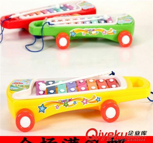 【乐器玩具】 益智玩具 淘宝热卖儿童塑料拖车琴敲琴婴幼教具 创意地摊热卖玩具