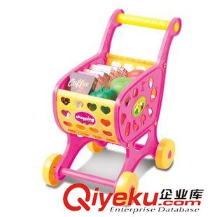 3C认证产品系列 T3278小号仿真儿童超市购物车 宝宝手推学步车过家家水果蔬菜玩具