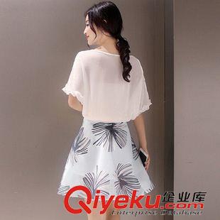 2015.07.15新品 东大门夏季新款女装韩版短袖蕾丝衫收腰半身裙套装191821341S