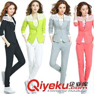 运动套装 秋装新款韩版修身大码运动套装显瘦拼接三件套长袖休闲套装