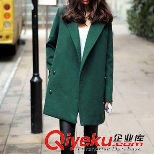 9月份新款 15秋装新款韩版女装毛呢外套 修身中长款女式毛呢大衣女厂家直销