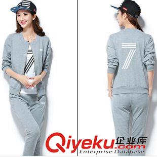 长袖卫衣系列 2015秋季新品运动女士休闲套装韩版时尚卫衣三件套女装印花套装