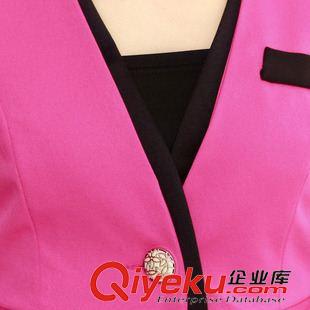 女士西装 2014秋装新款女装韩版修身甜美职业米黄色 小西装套装外套 配裹胸