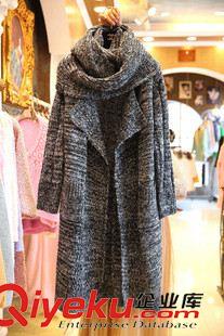 秋季第2波 欧美dp女装2015秋冬新款羊毛混纺毛衣中长款大码修身显瘦外套女