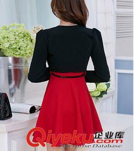 连衣裙 2015秋装韩版新款两件套连衣裙甜美长袖小披肩礼服套装