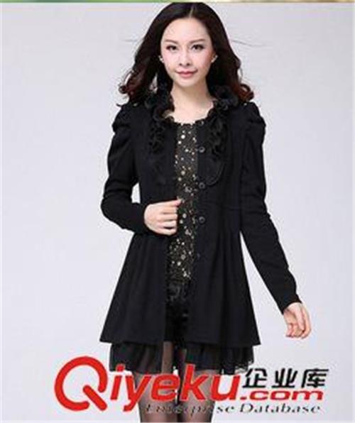 蕾丝连衣裙 实拍2015韩版大码连衣裙新款黑色蕾丝女裙春装裙长袖外套