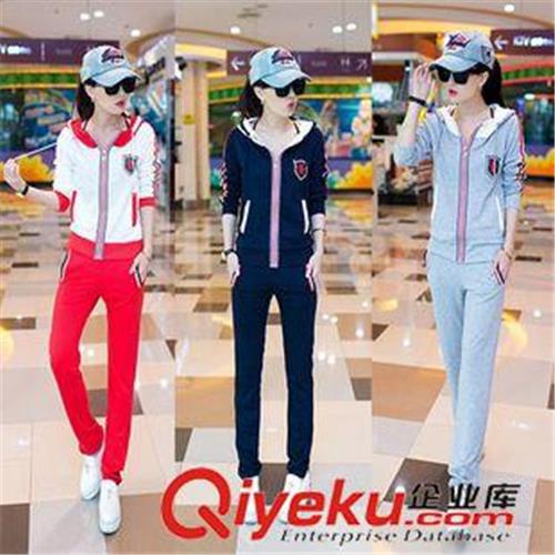 两件套装 8072#2015秋季新款韩版修身女装卫衣长裤两件套时尚休闲运动套装