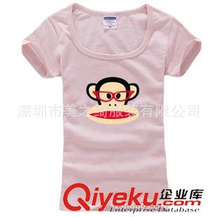 卡通猴子系列T恤 厂家直销精梳棉T恤 女式T恤 圆领大头猴T恤