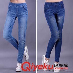 女士牛仔长裤 大量现货实拍2014新款韩版显瘦提臀中腰牛仔铅笔长裤