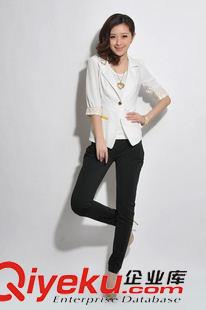 未分类 春装新款2013女装韩版修身显瘦短款外套时尚中袖小西装外套