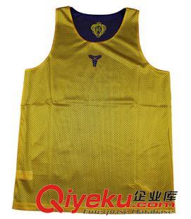 NBA篮球服 批发科比 双面穿网眼 篮球训练服套装 紫黄色