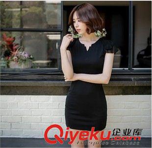 20156月第二批新款上架 2015韩国女装代购官方网milkcocoa蝴蝶结飞飞袖修身短袖连衣裙