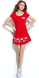 夏装休闲套装 2015新款韩版女夏女装休闲运动套裙网球短袖短裙运动套装显瘦夏装