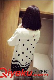 宽松大码系列 2015夏装新款雪纺孕妇连衣裙 大小波点短袖连衣裙