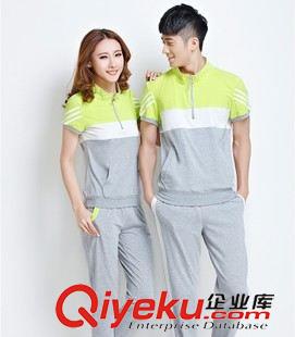 7月新款 韩版短袖长裤时尚情侣套装 舒适透气休闲跑步运动服学生班服