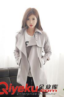 小西装/外套 2015韩版新款秋季茧型系带中长款风衣女秋装外套女