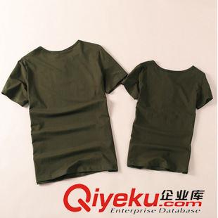 T恤 厂家直销2015年热销户外五角星印花短袖军绿sq侣款T恤一件代发
