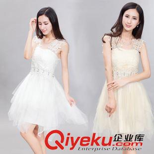 2015年5月新款 新款蕾丝拼接不规则手工订制蓬蓬公主连衣裙小礼服伴娘服