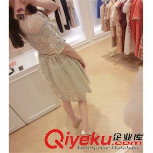 时尚连衣裙系列 2015夏季连衣裙韩版气质显瘦中袖欧根纱拼接蓬蓬裙