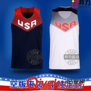 单面篮球服 梦十一篮球训练服套装 美国队白色兰色篮球服套装 篮球衣透气吸汗