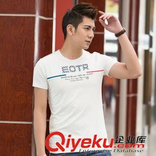 T恤 一件代发新款韩版夏男士纯棉短袖t恤圆领半袖潮型男修身印花小衫
