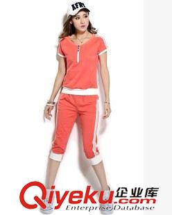 运动休闲套装 2015休闲套装女款夏装 韩版运动套装女 短袖两件套