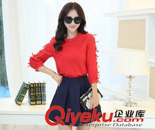 第八期 2015秋季新款韩版时尚红色衫甜美半身裙女套装 两件套装裙 爆版