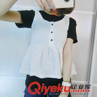 第五期 Y4102#韩国东大门夏季新款甜美纯色无袖棉麻背心娃娃衫女