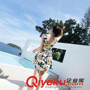 第九期 Y4134#韩国东大门2015夏季韩版新款女装吊带印花连衣裙