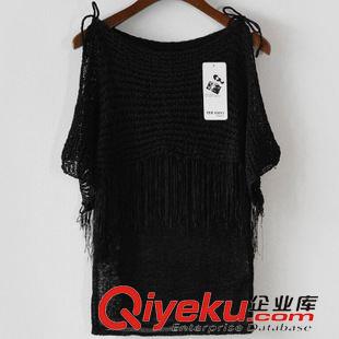 毛衣 针织衫 Y3830#2015新款女装夏季韩国东大门露肩流苏边针织短袖上衣现货