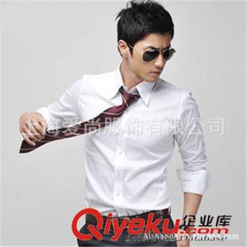 男式长袖衬衫 专业服装厂家定做男式长袖衬衫 格子休闲衬衫 定做上海商务衬衫