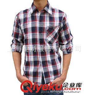男式长袖衬衫 上海爱尚专业定做男式长袖衬衫 休闲格子衬衫 定做条纹商务衬衫