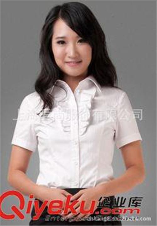 女士短袖衬衫 上海厂家专业定做2012新款女式短袖衬衫 OL白领衬衫 工作衬衫