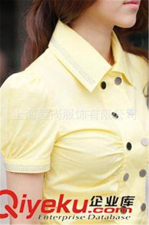 女士短袖衬衫 上海服装厂专业定做全棉、涤棉女式修身时尚短袖衬衫休闲衬衫