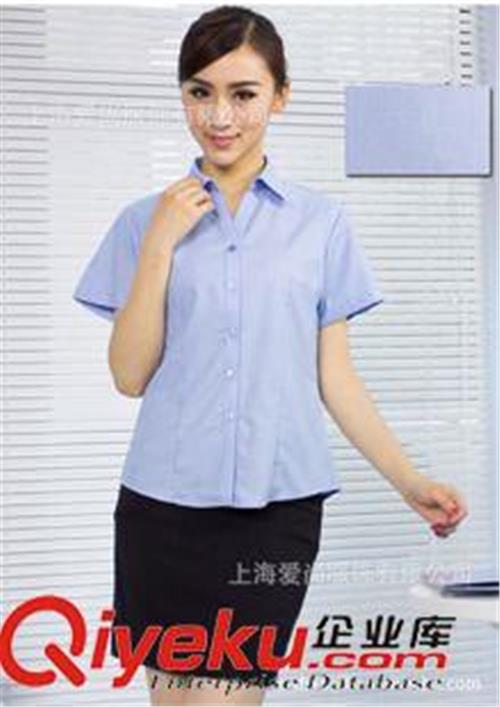 女士短袖衬衫 供应上海女士短袖衬衫 时尚工装衬衫 V领工作服衬衫 xx衬衫
