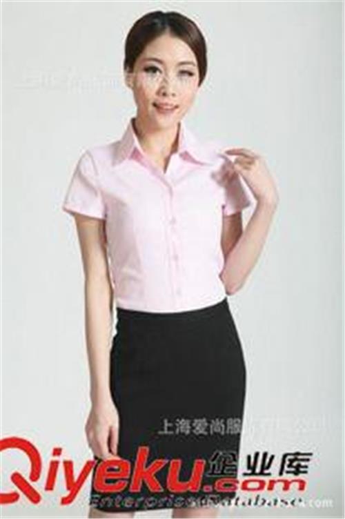 女士短袖衬衫 专业定做短袖白领衬衫 工作衬衫 女式职业装衬衫短袖-衬衫工厂
