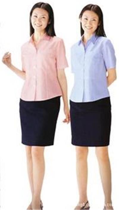 保洁服系列 专业定做供应全棉吸湿排汗女式短袖衬衫-来料加工