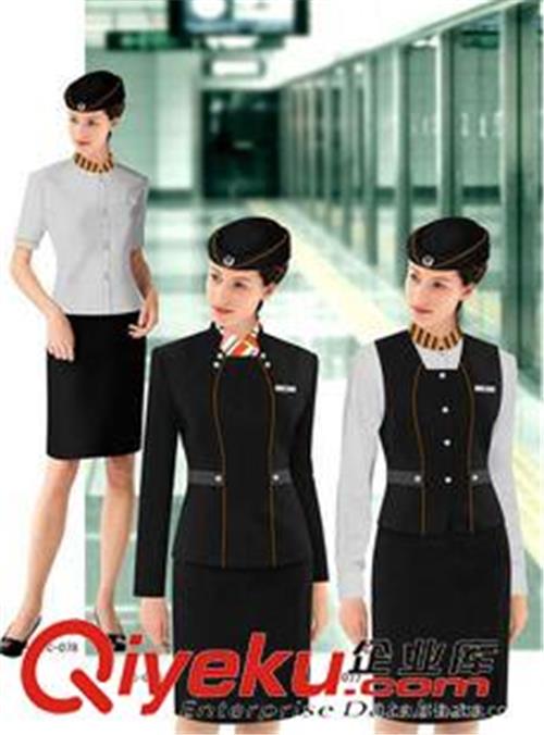 航空铁路职业服装 上海爱尚服饰供应夏季套装乘务员制服
