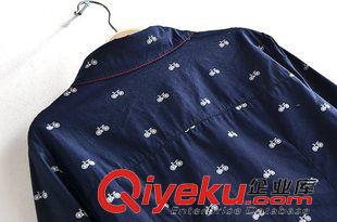 衬衫 2014欧美新款女式dp自行车印花纯棉衬衣高品质外贸原单衬衫