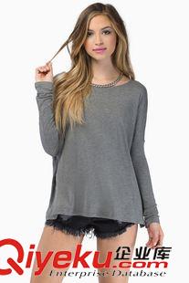 秋季女装新款 2015秋季新款速卖通ebay 欧美风女装时尚蝙蝠衫性感长袖宽松T恤