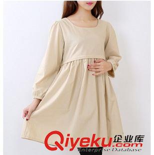 秋季孕妇装 2015新款韩版孕妇装棉麻哺乳连衣裙