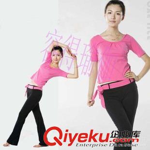 莱卡棉套装 厂家供应 新款瑜伽短袖套装 健身服舞蹈服058款