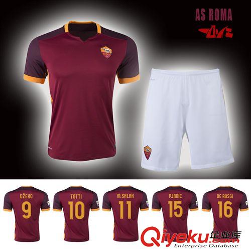 普通套装足球服 2015/16 罗马主场新款套装足球服 足球比赛运动服 厂家批发 成人