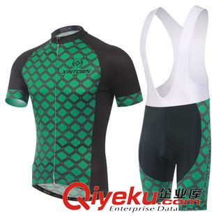 短袖套装/背带套装 XINTOWN新款阑珊绿骑行服短袖套装 自行车服 夏季吸湿排汗衣裤