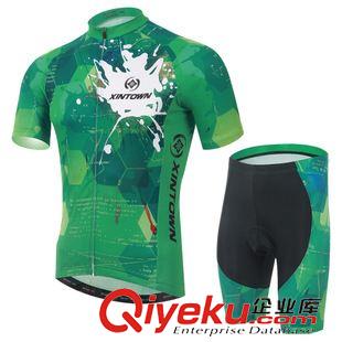 短袖套装/背带套装 XINTOWN新款绿炫骑行服短袖套装 自行车服 夏季吸湿排汗衣裤