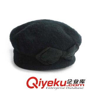 贝雷帽 勇发服饰 黑色纯色羊毛贝雷帽 气质出众 秋冬帽子 定做