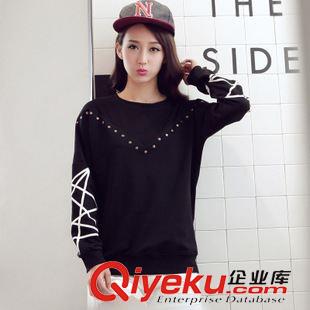 9月下旬新品发布 韩版2015秋装新女装印花圆领蝙蝠衫长袖T恤